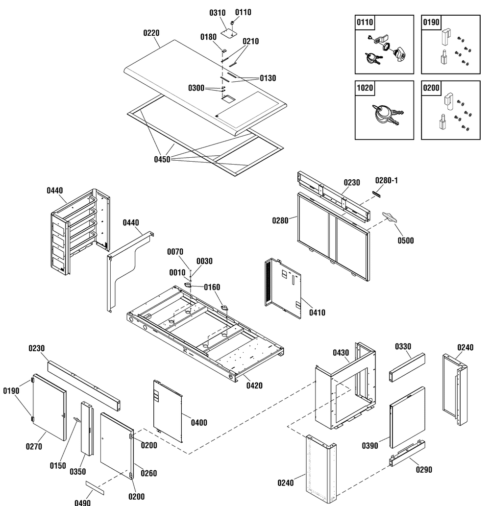 Enclosure Group Diagram and Parts List for 076860-01  Briggs and Stratton Generator